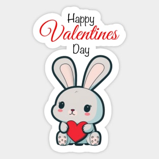 Rabbit Happy Valentines Day Sticker